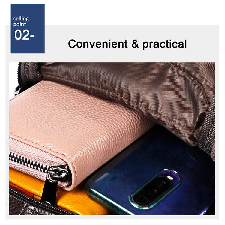 6023 Casual Litchi Texture Soft Face Full-grain Cowhide One Shoulder Crossbody Bag for Men(Black)