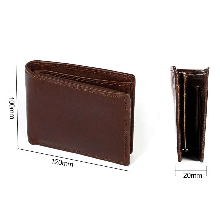 8020 Horizontal Retro Crazy Horse Texture Leather Anti-magnetic RFID Wallet Clutch Bag for Men, w...