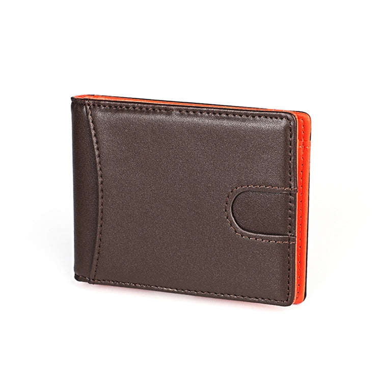 9606 Cowhide Leather Anti-magnetic RFID Multiple Card Slots Wallet for Men, with Zipper Bag(Coffee)
