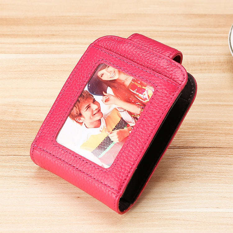 KB189 Vertical Cowhide Leather Organ Shape Multiple Card Slots Anti-magnetic RFID Wallet for Ladi...