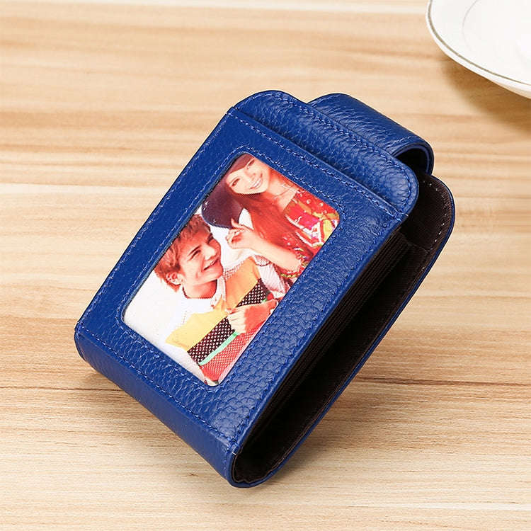 KB189 Vertical Cowhide Leather Organ Shape Multiple Card Slots Anti-magnetic RFID Wallet for Ladi...