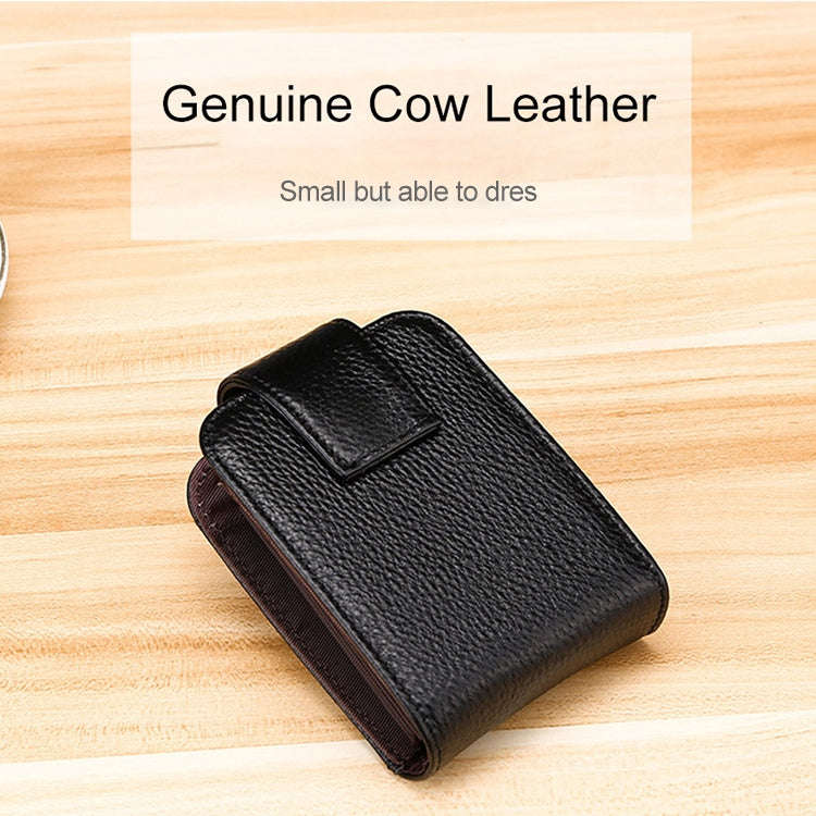KB189 Vertical Cowhide Leather Organ Shape Multiple Card Slots Anti-magnetic RFID Wallet for Ladi...