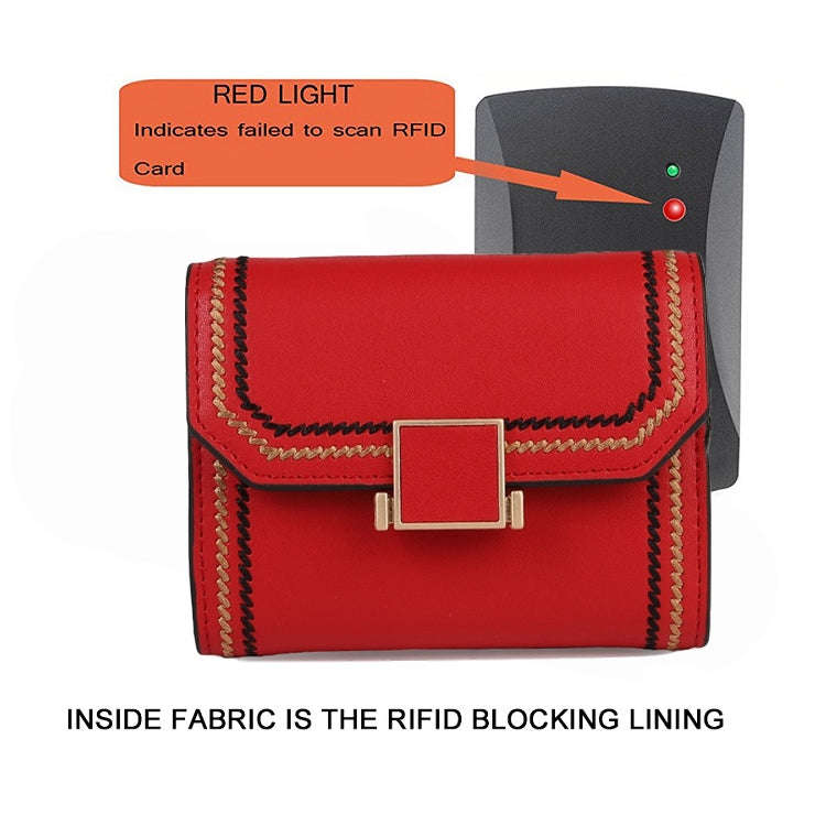 KB190 Cover Type Snap Button Cowhide Leather Organ Shape Multiple Card Slots Anti-magnetic RFID W...