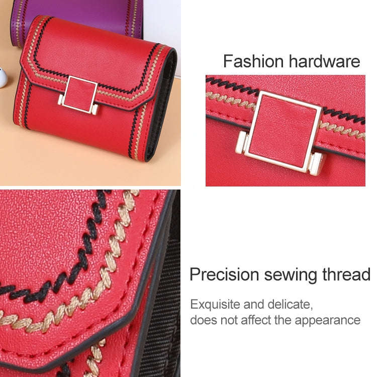 KB190 Cover Type Snap Button Cowhide Leather Organ Shape Multiple Card Slots Anti-magnetic RFID W...