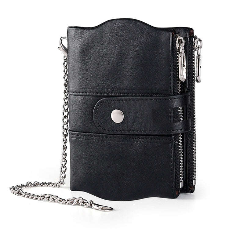 LT3539 Cowhide Leather Zipper Buckle Anti-magnetic RFID Wallet Clutch Bag for Men, with Card Slot...