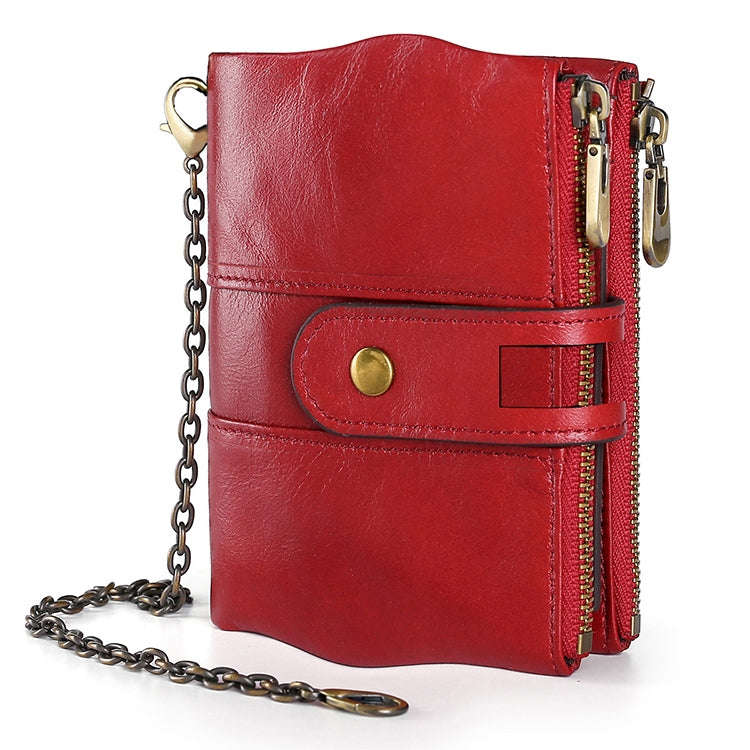 LT3539 Cowhide Leather Zipper Buckle Anti-magnetic RFID Wallet Clutch Bag for Men, with Card Slot...