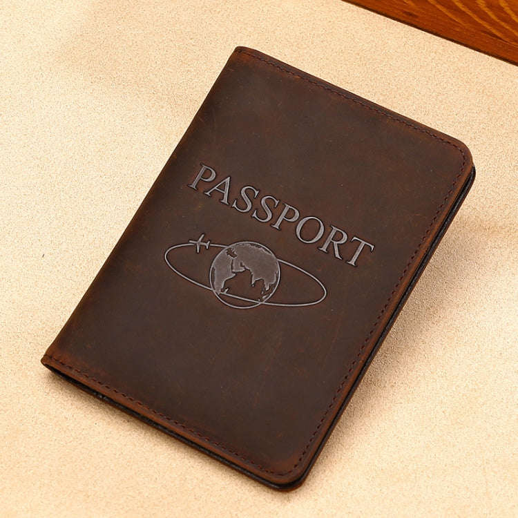 TP-8296 Multi-functional RFID Leather Travel Passport Holder(Coffee)