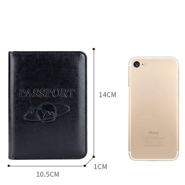 TP-8296 Multi-functional RFID Leather Travel Passport Holder(Coffee)