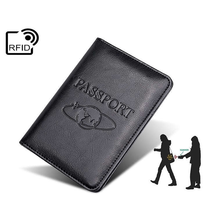 TP-8296 Multi-functional RFID Leather Travel Passport Holder(Coffee)