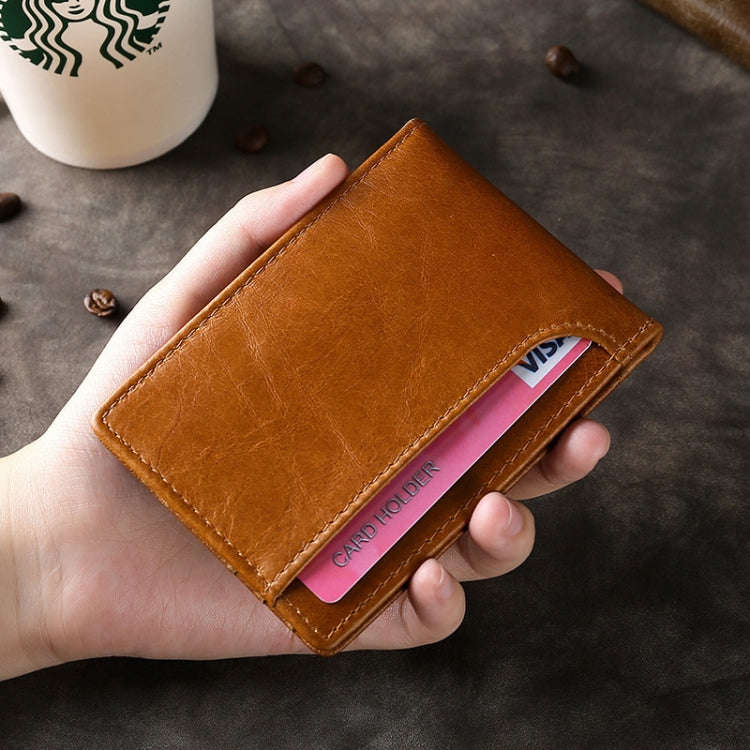 TP-055 Oil Wax Leather Multi-function Motor Vehicle Driving License Card Folder(Brown)