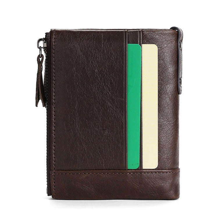 TP-197 Oil Wax Leather Multi-functional Double Zipper Clasp Antimagnetic Change RFID Leather Wall...