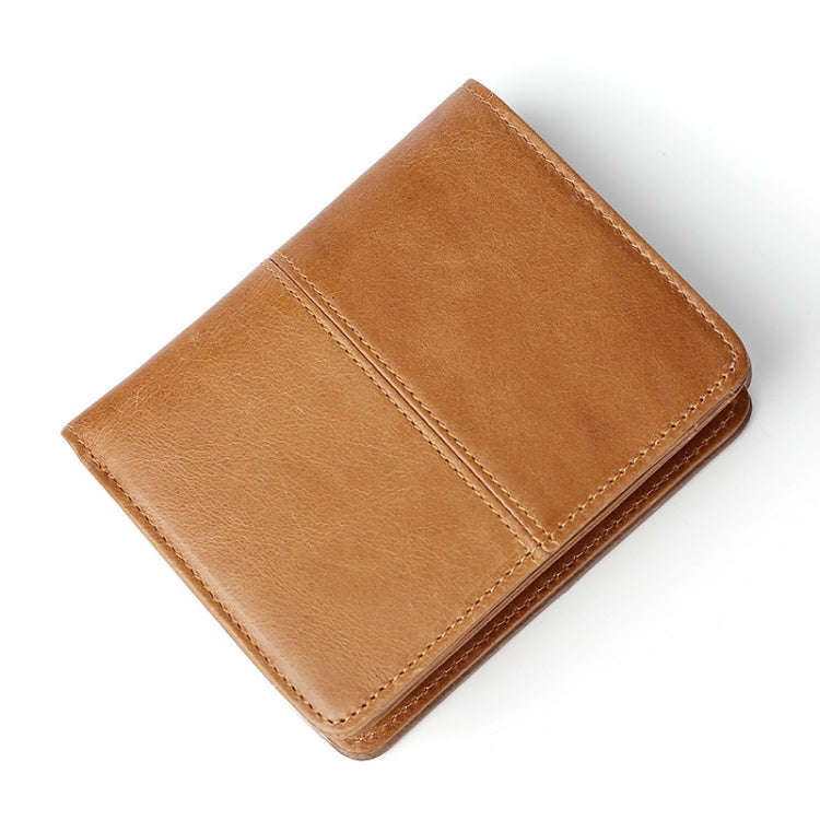 TP-195 Oilskin Leather Multi-functional Change Purse RFID Leather Wallet(Brown)