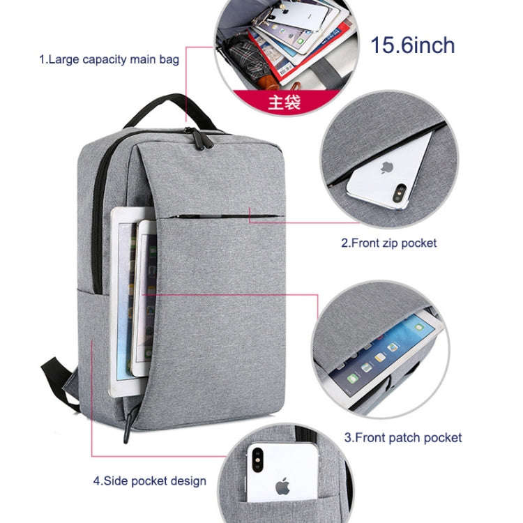 POFOKO Large-capacity Waterproof Oxford Cloth Business Casual Backpack with External USB Charging...