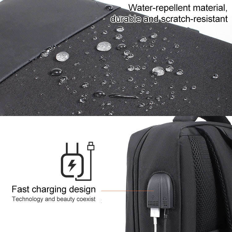 cxs-611 Multifunctional Oxford Laptop Bag Backpack(Dark Gray)