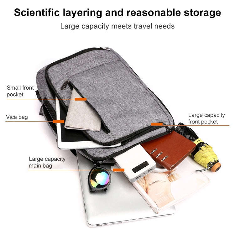 cxs-620 Multifunctional Oxford Laptop Bag Backpack (Light Grey)