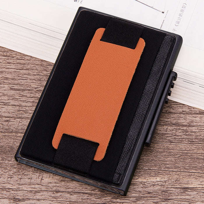 X-32C Automatically Pop-up Card Type Anti-magnetic RFID Anti-theft Men Aluminum Alloy A Dial Butt...