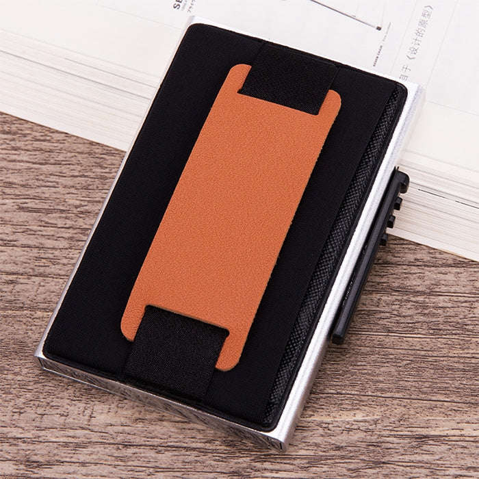 X-32C Automatically Pop-up Card Type Anti-magnetic RFID Anti-theft Men Aluminum Alloy A Dial Butt...