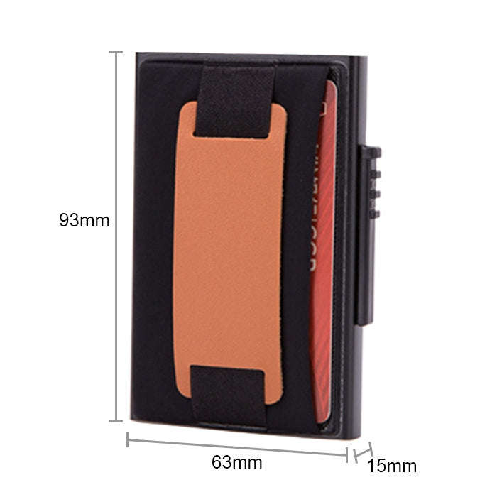 X-32C Automatically Pop-up Card Type Anti-magnetic RFID Anti-theft Men Aluminum Alloy A Dial Butt...