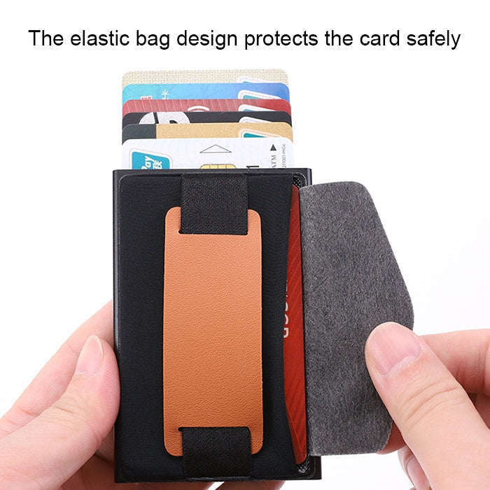 X-32C Automatically Pop-up Card Type Anti-magnetic RFID Anti-theft Men Aluminum Alloy A Dial Butt...