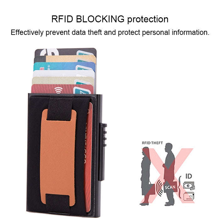X-32C Automatically Pop-up Card Type Anti-magnetic RFID Anti-theft Men Aluminum Alloy A Dial Butt...