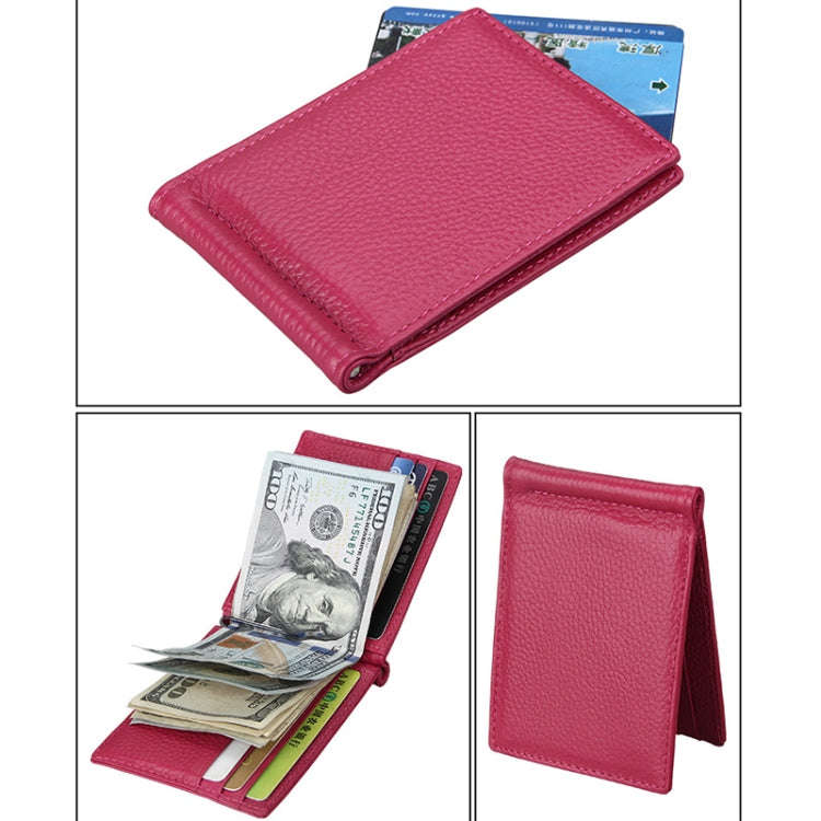Cowhide Leather Litchi Texture Card Holder Wallet RFID Blocking Coin Purse Card Bag Protect Case ...