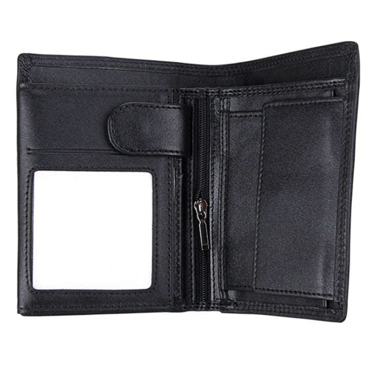 Genuine Cowhide Leather 3-folding Card Holder Wallet RFID Blocking Card Bag Protect Case for Men,...
