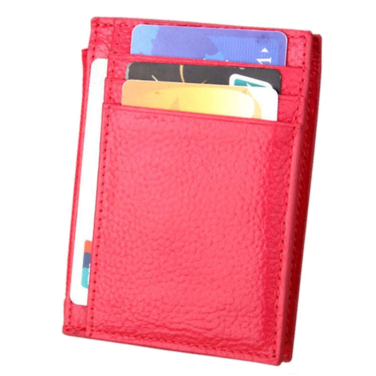 Cowhide Leather Solid Color Zipper Card Holder Wallet RFID Blocking Coin Purse Card Bag Protect C...