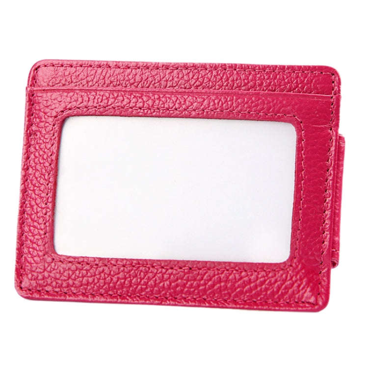Cowhide Leather Solid Color Card Holder Wallet RFID Blocking Card Bag Protect Case with 3 Card Sl...