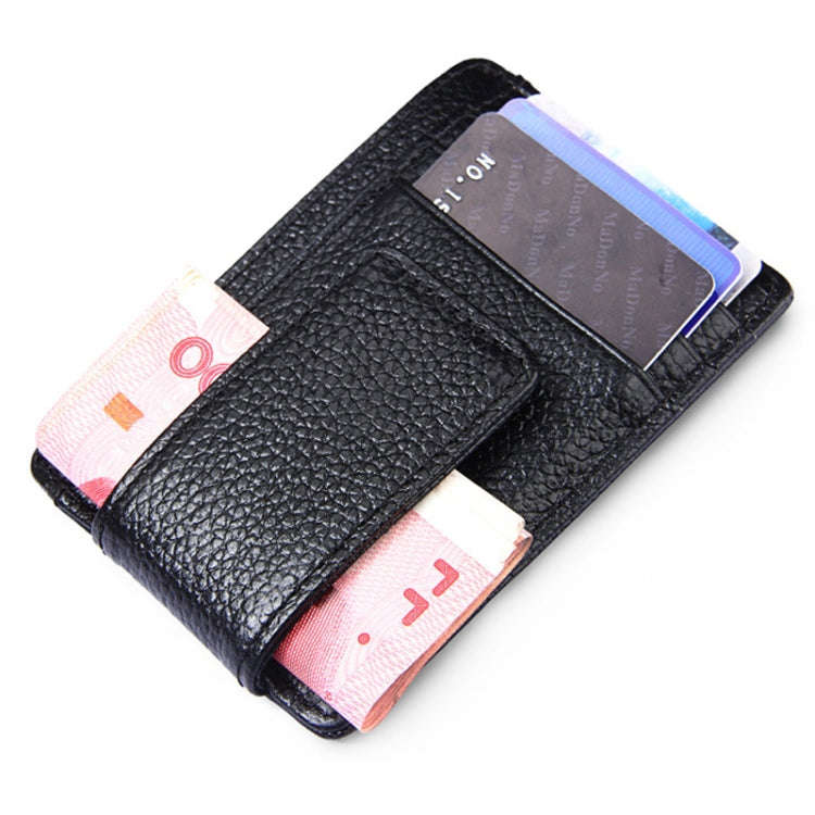 Cowhide Leather Solid Color Card Holder Wallet RFID Blocking Card Bag Protect Case with 3 Card Sl...