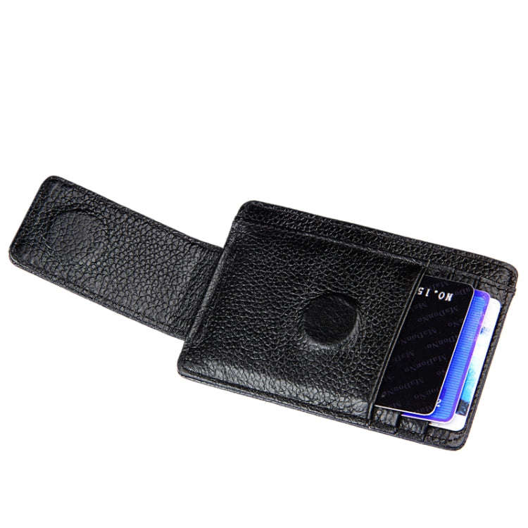 Cowhide Leather Solid Color Card Holder Wallet RFID Blocking Card Bag Protect Case with 3 Card Sl...