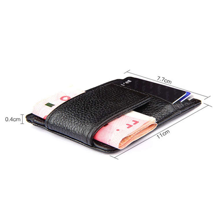 Cowhide Leather Solid Color Card Holder Wallet RFID Blocking Card Bag Protect Case with 3 Card Sl...