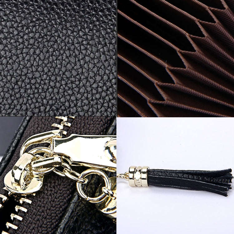 Genuine Cowhide Leather Solid Color Zipper Card Holder Wallet RFID Blocking Card Bag Protect Case...