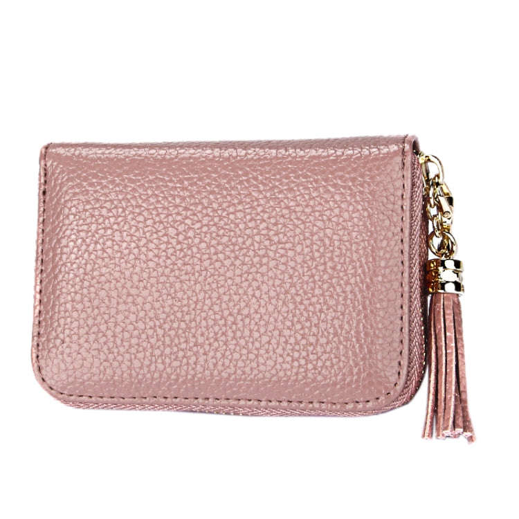 Genuine Cowhide Leather Solid Color Zipper Card Holder Wallet RFID Blocking Card Bag Protect Case...
