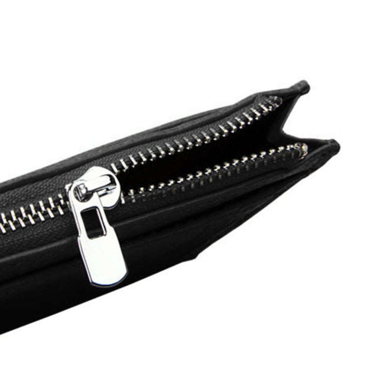 Cowhide Leather Solid Color Zipper Card Holder Wallet RFID Blocking Card Bag Protect Case Coin Pu...