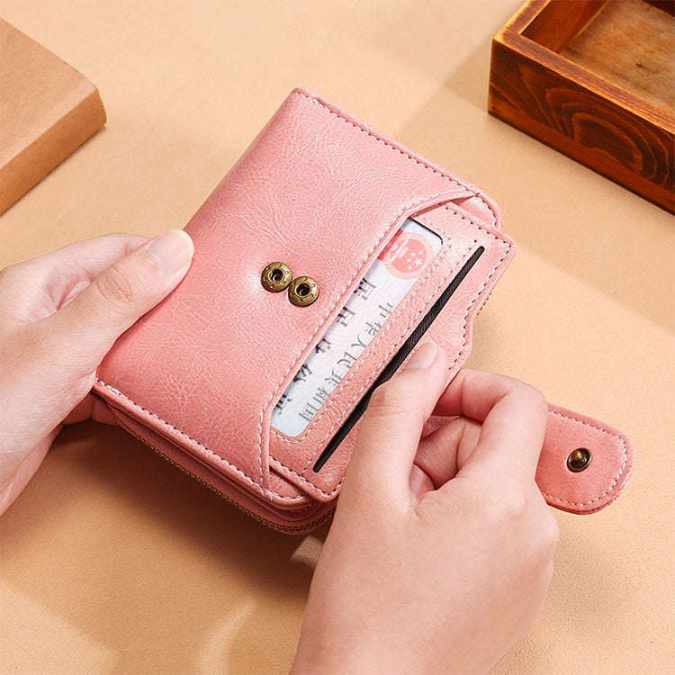 3522 Short Anti-magnetic RFID Wallet Multi-function Wallet for Ladies, with Card Slots(Blue)
