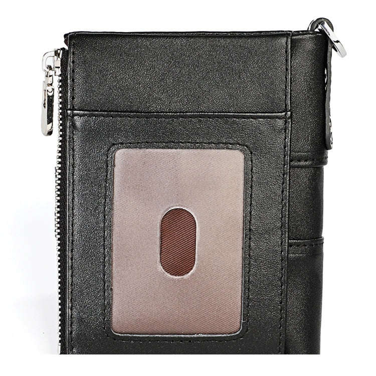 3529 Retro Crazy Horse Texture Double Zipper Anti-magnetic RFID Wallet for Man with Card Slots (B...