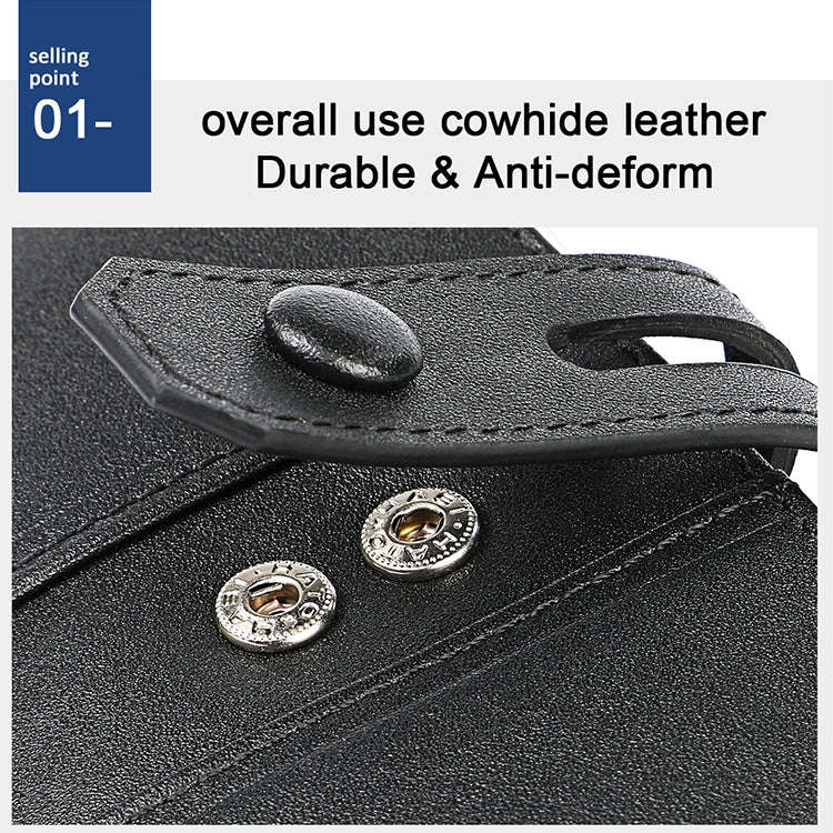 3529 Retro Crazy Horse Texture Double Zipper Anti-magnetic RFID Wallet for Man with Card Slots (B...