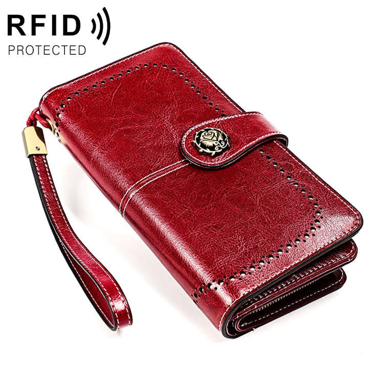 3556 Large Capacity Long Multi-function Anti-magnetic RFID Wallet Clutch for Ladies with Card Slo...