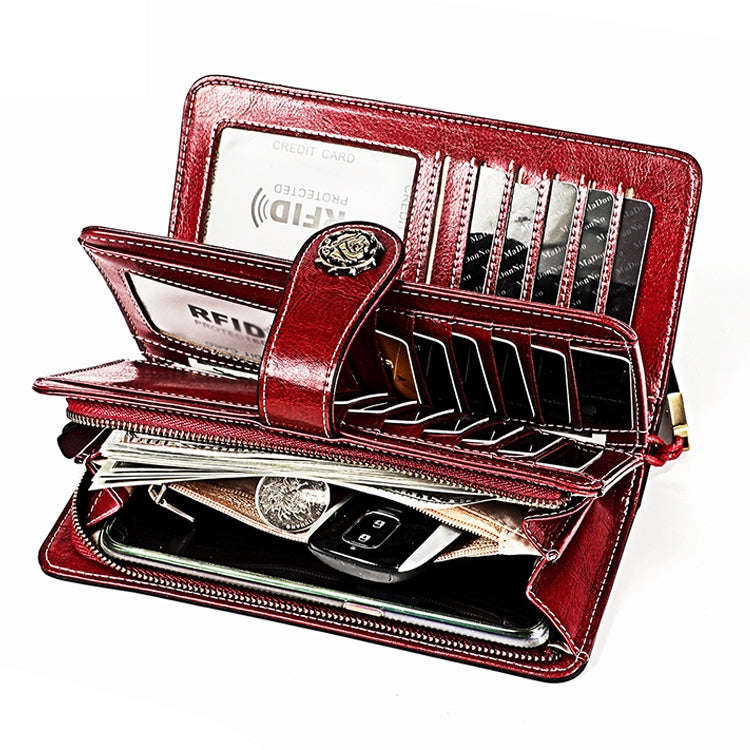 3556 Large Capacity Long Multi-function Anti-magnetic RFID Wallet Clutch for Ladies with Card Slo...