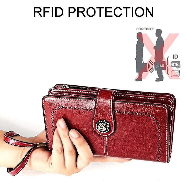 3556 Large Capacity Long Multi-function Anti-magnetic RFID Wallet Clutch for Ladies with Card Slo...