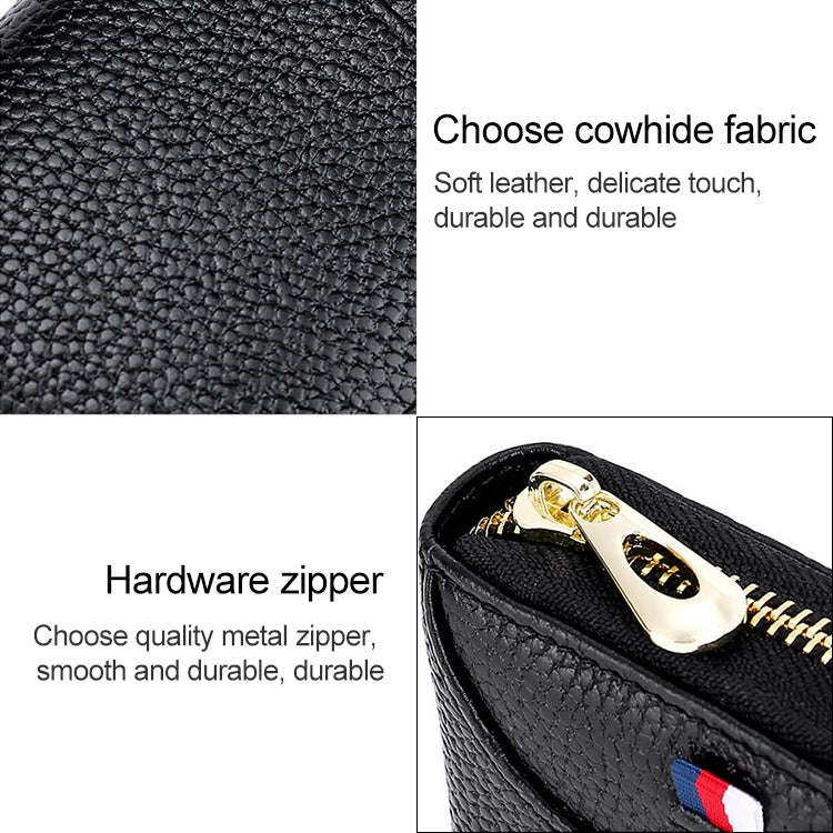 KB151 Multi-card Anti-magnetic RFID Organ Card Package Ladies Wallet (Black)