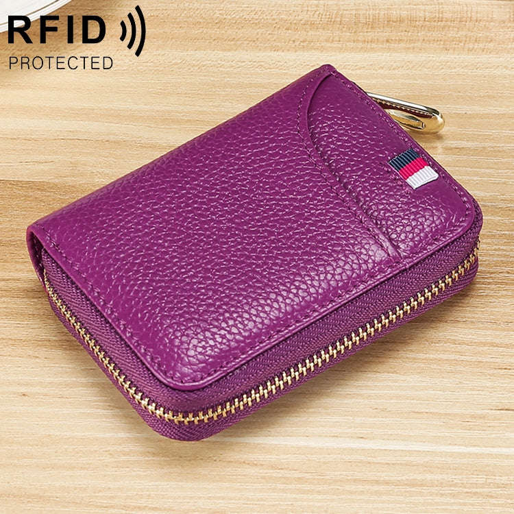 KB151 Multi-card Anti-magnetic RFID Organ Card Package Ladies Wallet (Purple)