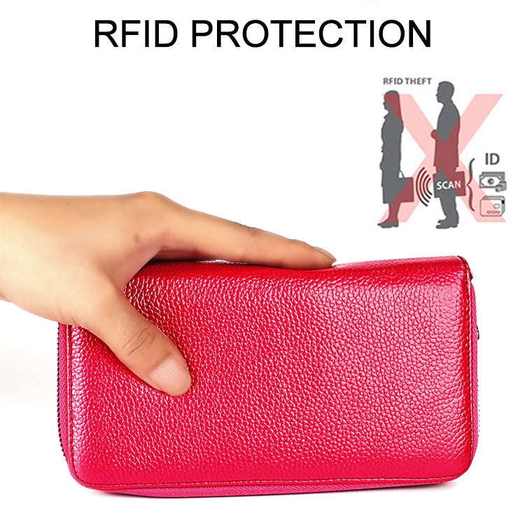 KB196 Top-grain Leather Large Capacity Multi-function 36-Bit Anti-magnetic RFID Organ Card Packag...
