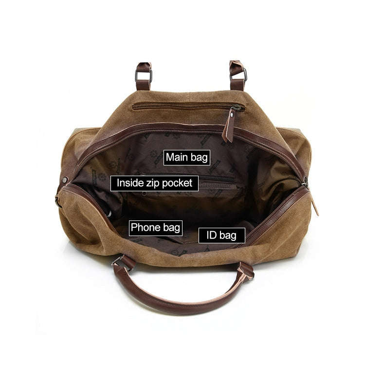 AUGUR 2012 Portable Casual Canvas Travel Handbag Baggage Shoulder Crossby Bag(Grey)