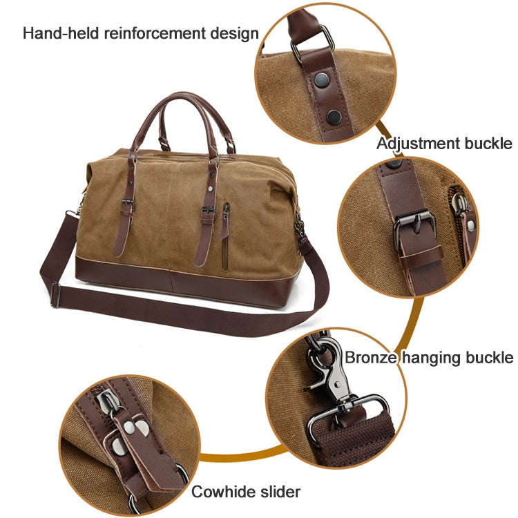 AUGUR 2012 Portable Casual Canvas Travel Handbag Baggage Shoulder Crossby Bag(Grey)