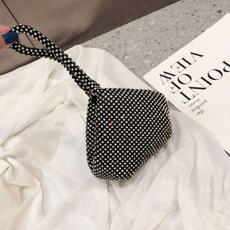 Women Fashion Banquet Party Diamond Handbag(Black)