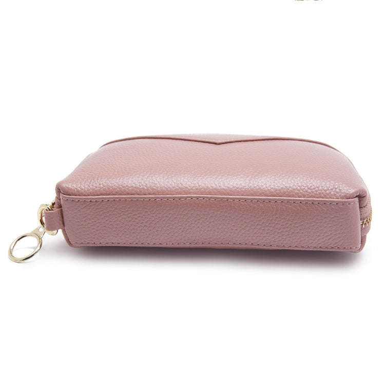 2-Folding Square Genuine Leather Handbag(Pink)