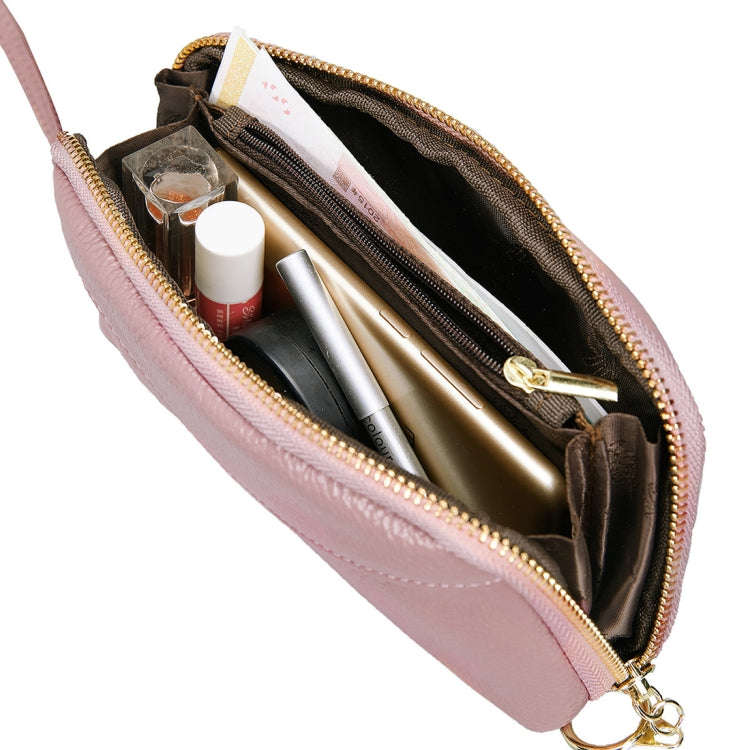 2-Folding Square Genuine Leather Handbag(Pink)