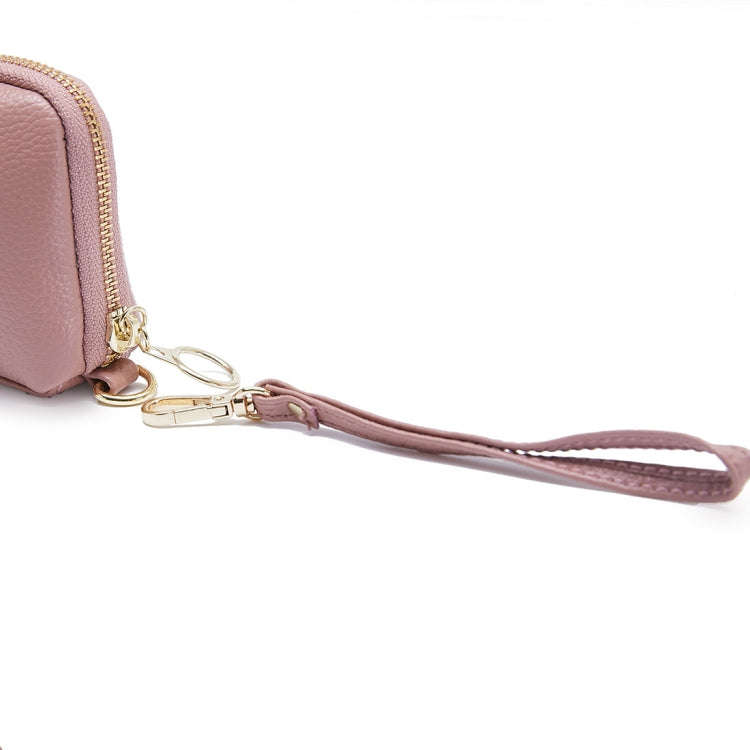 2-Folding Square Genuine Leather Handbag(Pink)