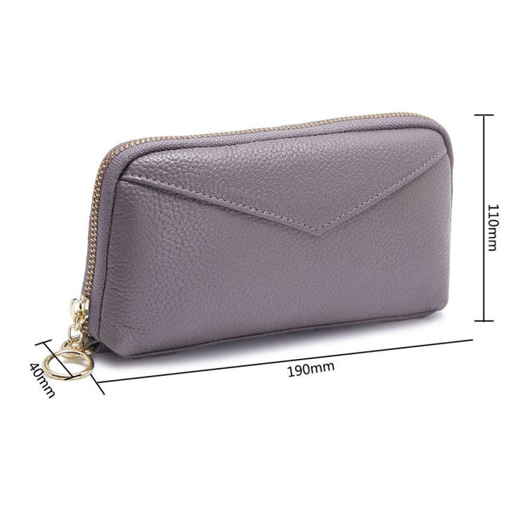 2-Folding Square Genuine Leather Handbag(Grey)